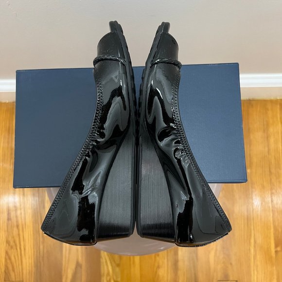 Cole Haan Black Emory Open Toe Wedge Size 5.5 - Picture 6 of 7